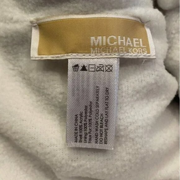 Michael Kors Brown Tan Cable Knit Hat with Pom - Picture 6 of 7